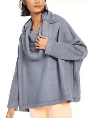 Free People Huntington Pullover Sweater Oversized Slouchy Cowl Neck Comfy Sz M